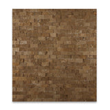 1 X 2 Noce Travertine Split-Faced Brick Mosaic Tile