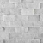 1 X 2 Carrara White Marble Split-Faced Mosaic Tile