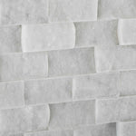 1 X 2 Carrara White Marble Split-Faced Mosaic Tile