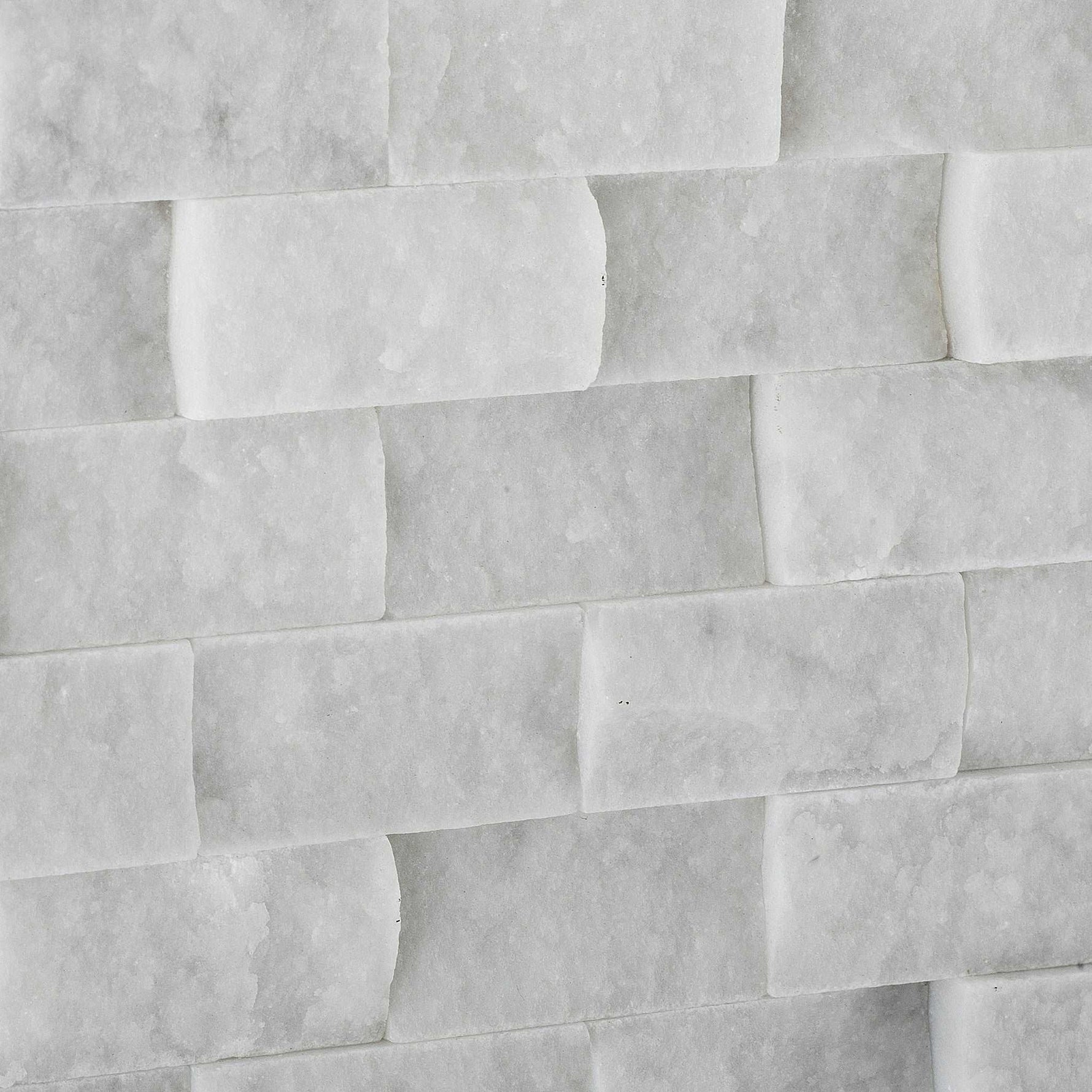 1 X 2 Carrara White Marble Split-Faced Mosaic Tile