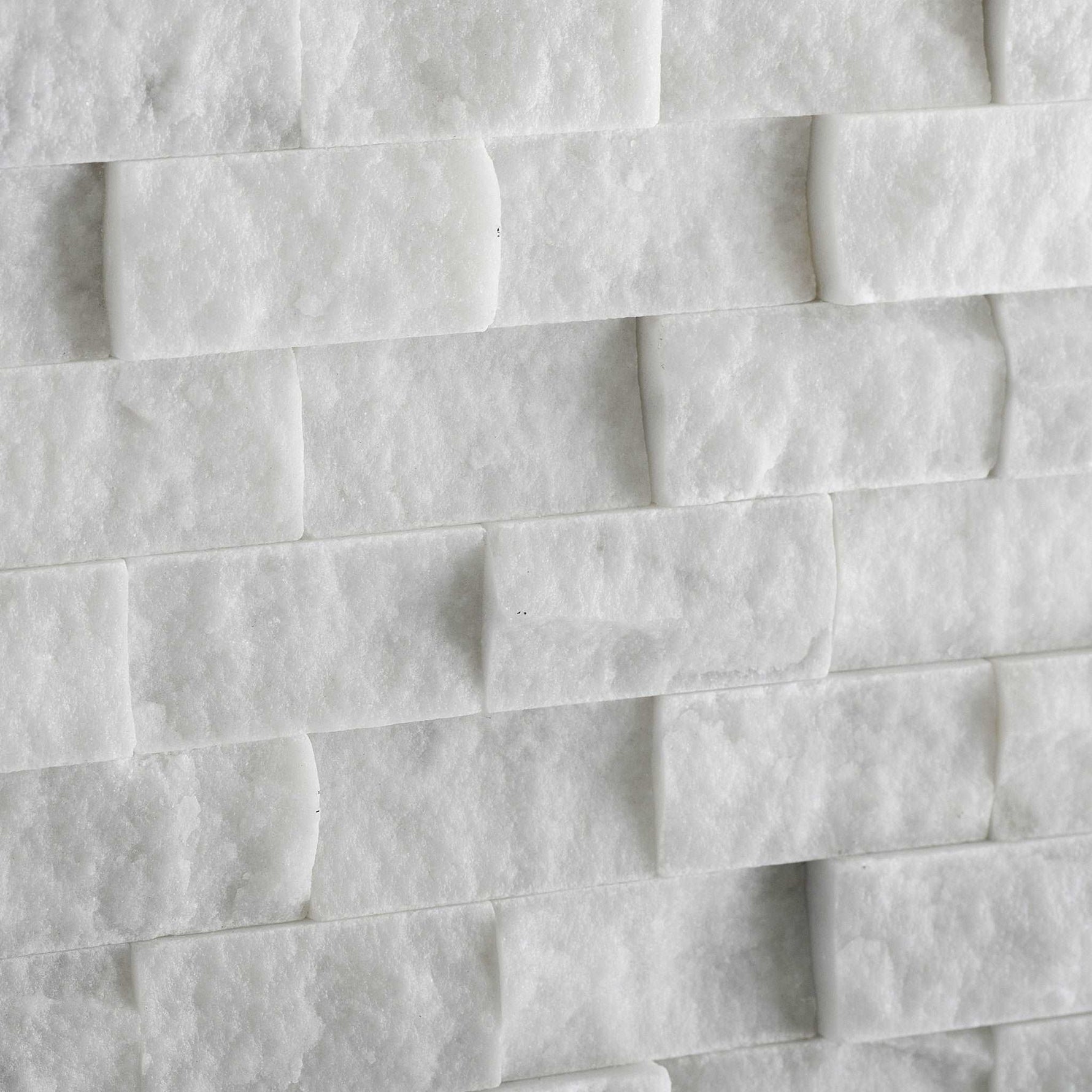 1 X 2 Carrara White Marble Split-Faced Mosaic Tile