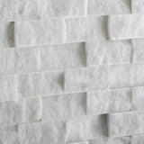 1 X 2 Carrara White Marble Split-Faced Mosaic Tile