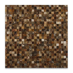 1 X 1 Scabos Travertine HI-LOW Split-Faced Mosaic Tile