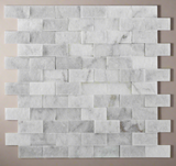 1 X 2 Oriental White / Asian Statuary Marble Split-Faced Mosaic Tile