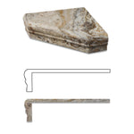 Scabos Travertine Hand-Made Custom Shower Corner Shelf - Honed