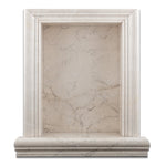 White Pearl Marble Hand-Made Custom Shampoo Niche / Shelf - LARGE - Polished