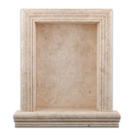 Ivory Travertine Hand-Made Custom Shampoo Niche / Shelf - LARGE - Honed