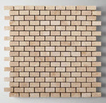 Ivory Travertine Mini Brick Tumbled Mosaic Tile-Travertine Mosaic-American Tile Depot