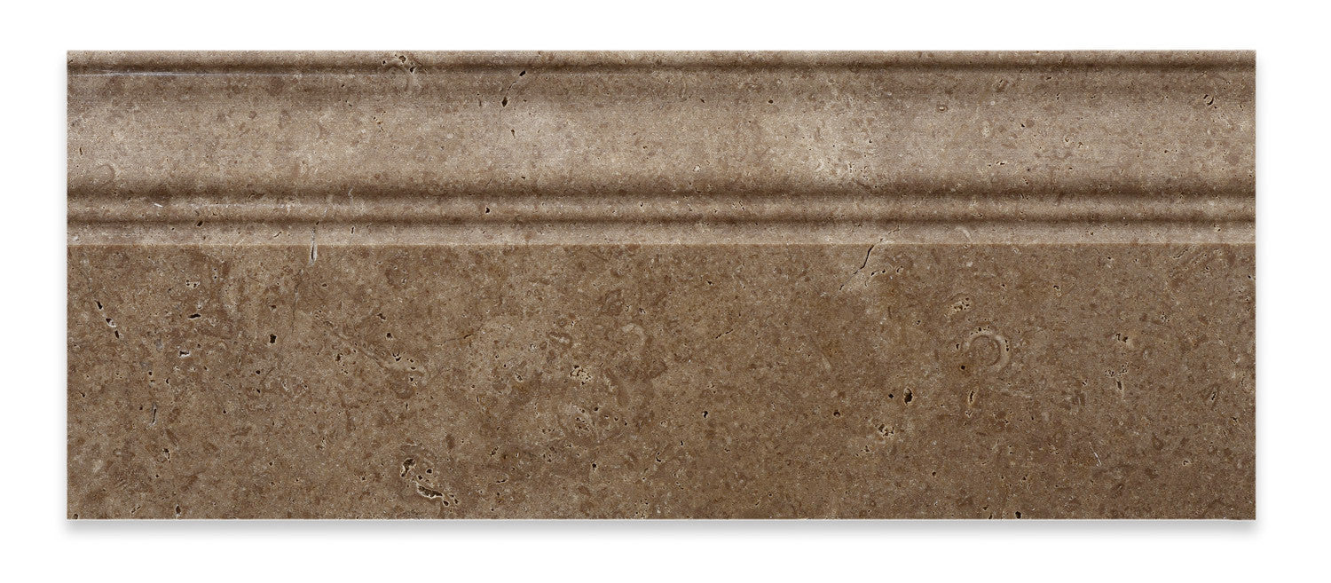 Noce Travertine Honed 5 X 12 Baseboard Trim Molding