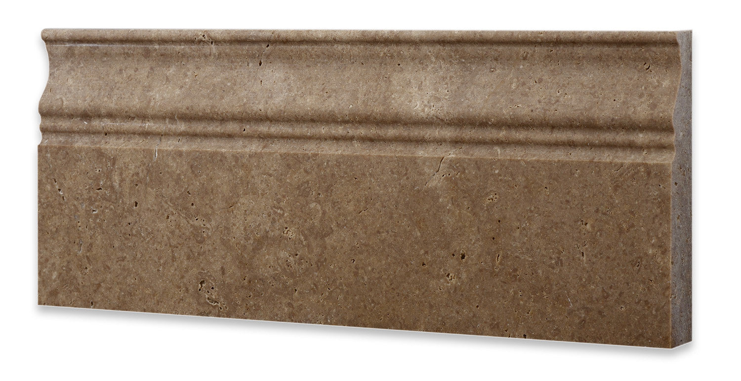 Noce Travertine Honed 5 X 12 Baseboard Trim Molding