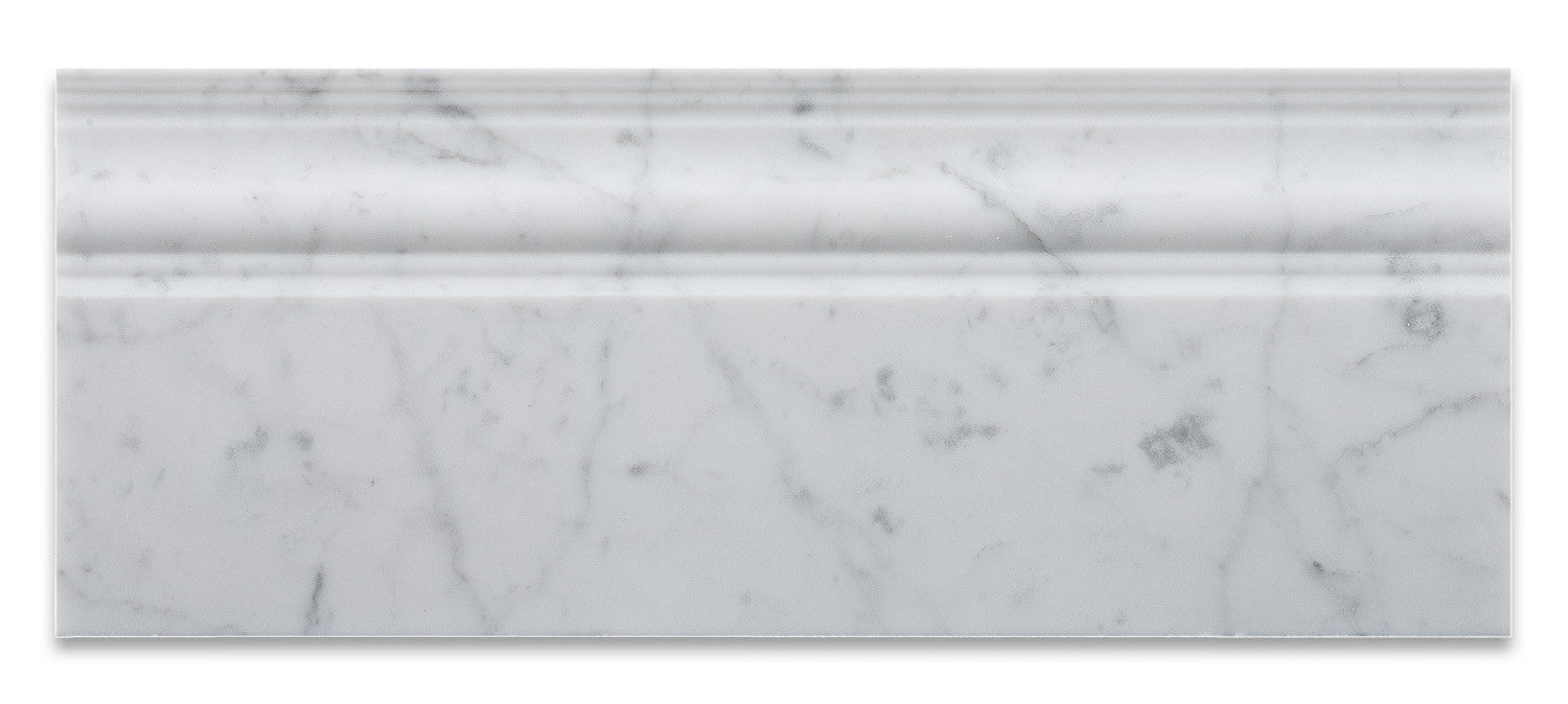 Carrara White Marble Honed Baseboard Trim Molding