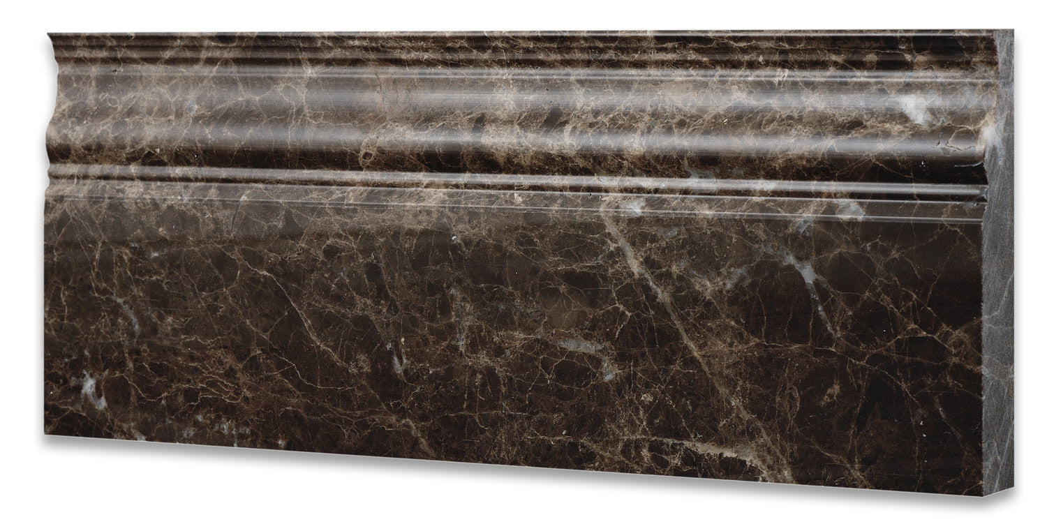 Emperador Dark Marble Polished Baseboard Trim Molding