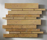 Gold / Yellow Travertine Honed Random Strip Mosaic Tile