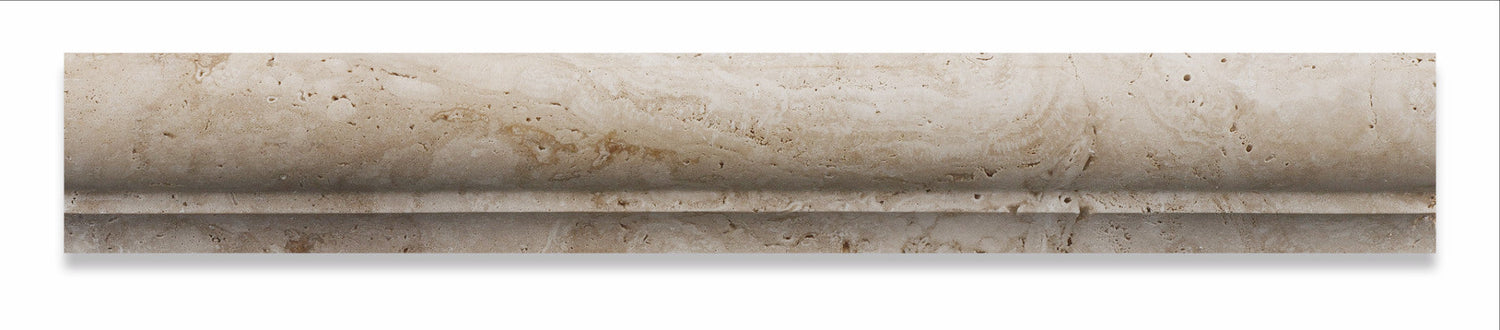 Ivory Travertine Honed Corner Ogee Stair Tread Trim