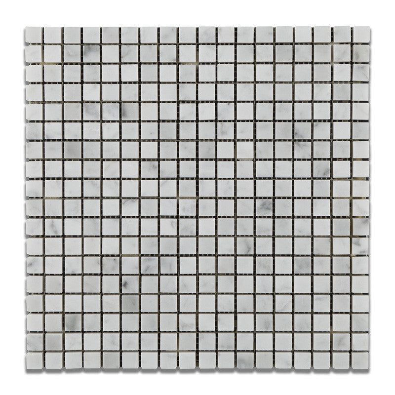 5/8 X 5/8 Carrara White Marble Polished Mosaic Tile-Marble Mosaic-American Tile Depot