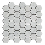 Carrara White Marble Honed 2" Hexagon Mosaic Tile-Marble Mosaic-American Tile Depot