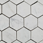 Carrara White Marble Polished 2" Hexagon Mosaic Tile