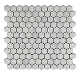 Carrara White Marble Polished 1" Mini Hexagon Mosaic Tile