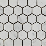 Carrara White Marble Honed 1" Mini Hexagon Mosaic Tile