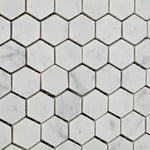 Carrara White Marble Polished 1" Mini Hexagon Mosaic Tile