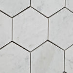 Carrara White Marble Honed 3" Hexagon Mosaic Tile