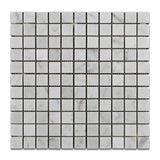 1 X 1 Carrara White Marble Polished Mosaic Tile-Marble Mosaic-American Tile Depot