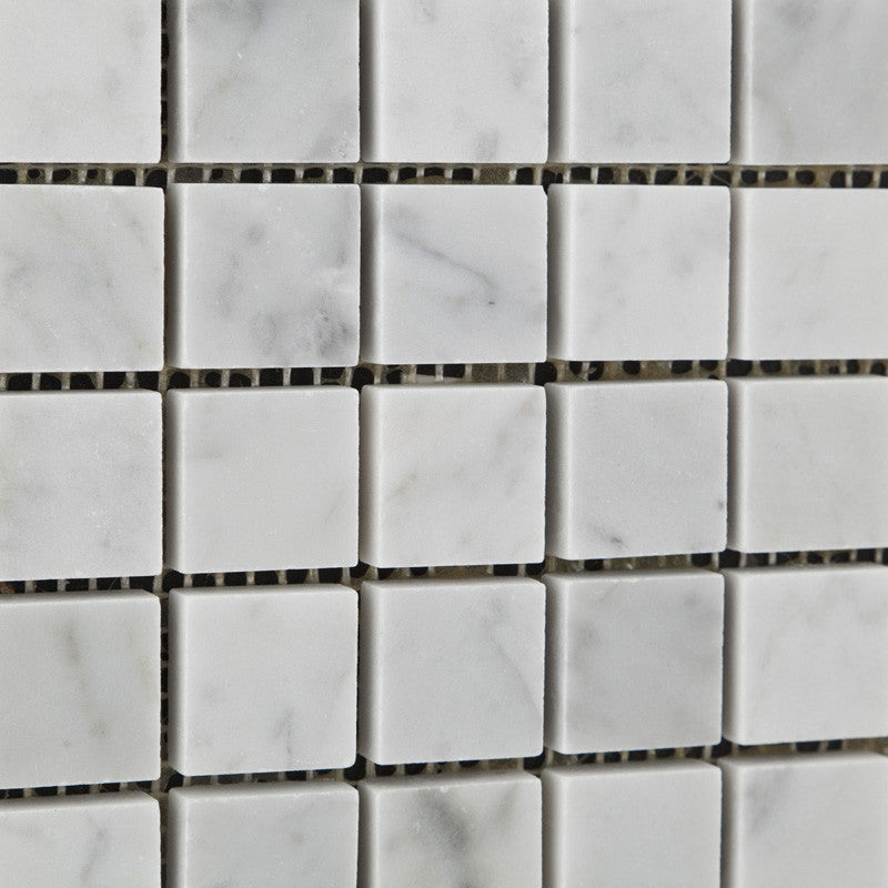 1 X 1 Carrara White Marble Honed Mosaic Tile