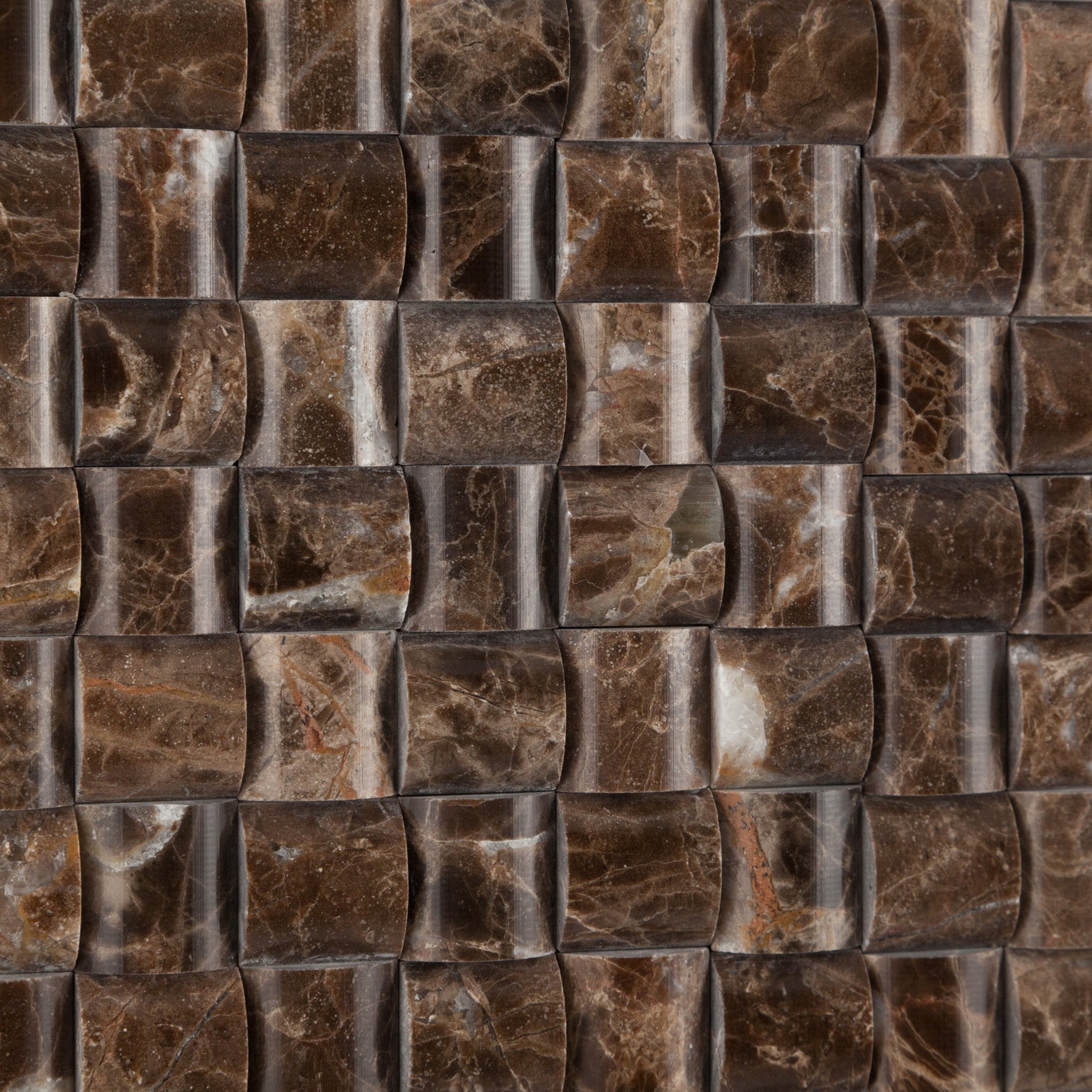 Emperador Dark Marble Polished 3D Small Bread Mosaic Tile