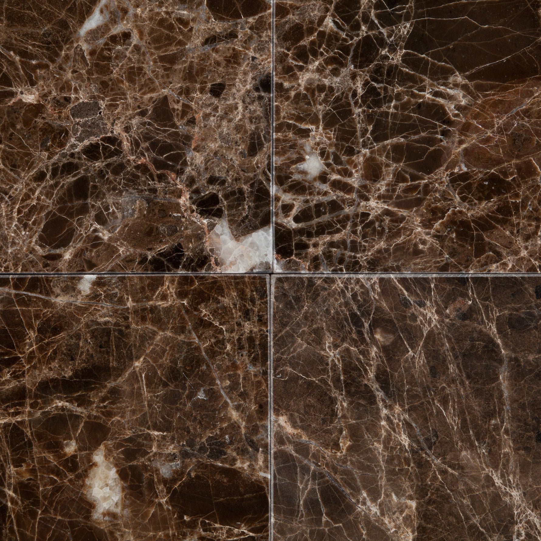 4 X 4 Emperador Dark Marble Polished Field Tile