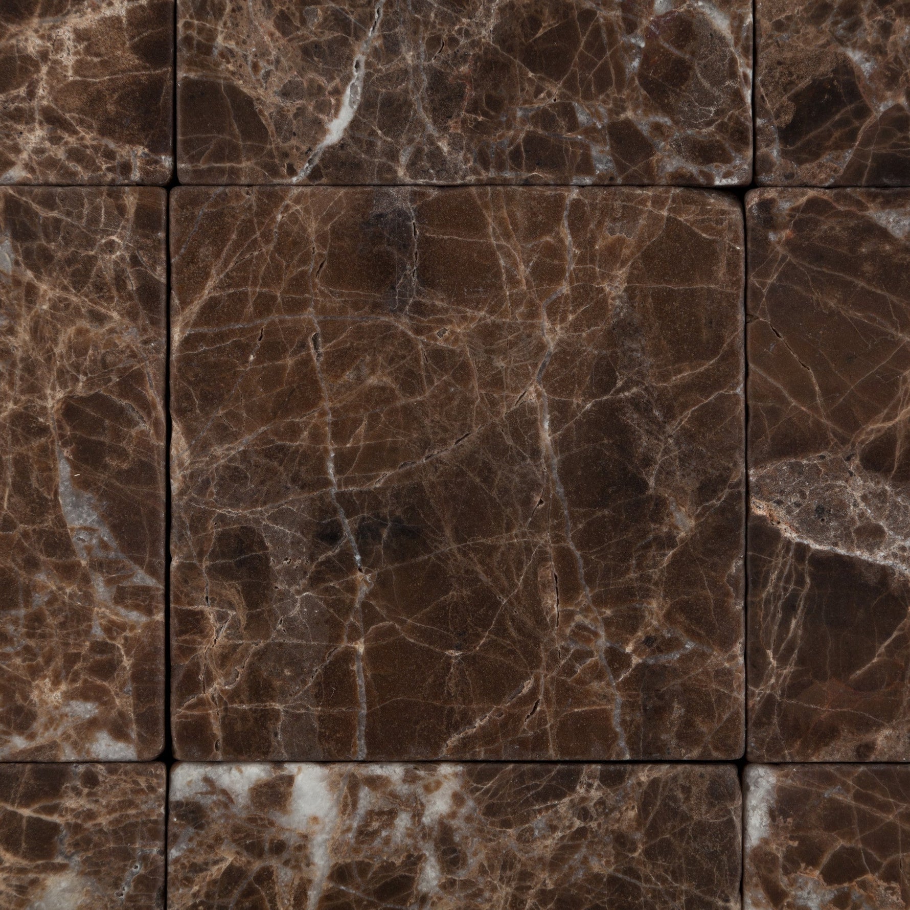 4 X 4 Emperador Dark Marble Tumbled Field Tile