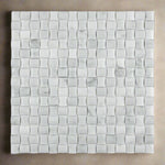 Carrara White Marble Polished 3D Small Bread Mosaic Tile-Marble Mosaic-American Tile Depot