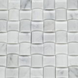 Carrara White Marble Honed 3D Small Bread Mosaic Tile