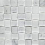 Carrara White Marble Polished 3D Small Bread Mosaic Tile