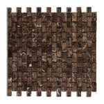 Emperador Dark Marble Tumbled Baby Brick Mosaic Tile-Marble Mosaic-American Tile Depot