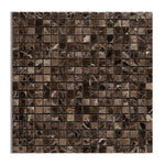 5/8 X 5/8 Emperador Dark Marble Polished Mosaic Tile-Marble Mosaic-American Tile Depot