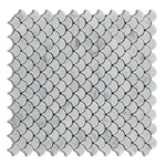 Carrara White Marble Honed Fan Mosaic Tile-Marble Mosaic-American Tile Depot