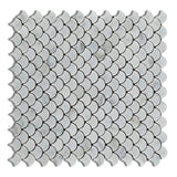 Carrara White Marble Honed Fan Mosaic Tile-Marble Mosaic-American Tile Depot