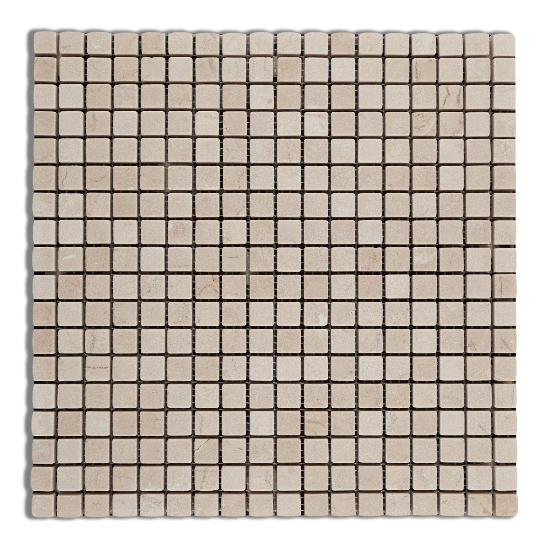 5/8 X 5/8 Crema Marfil Marble Tumbled Mosaic Tile-Marble Mosaic-American Tile Depot