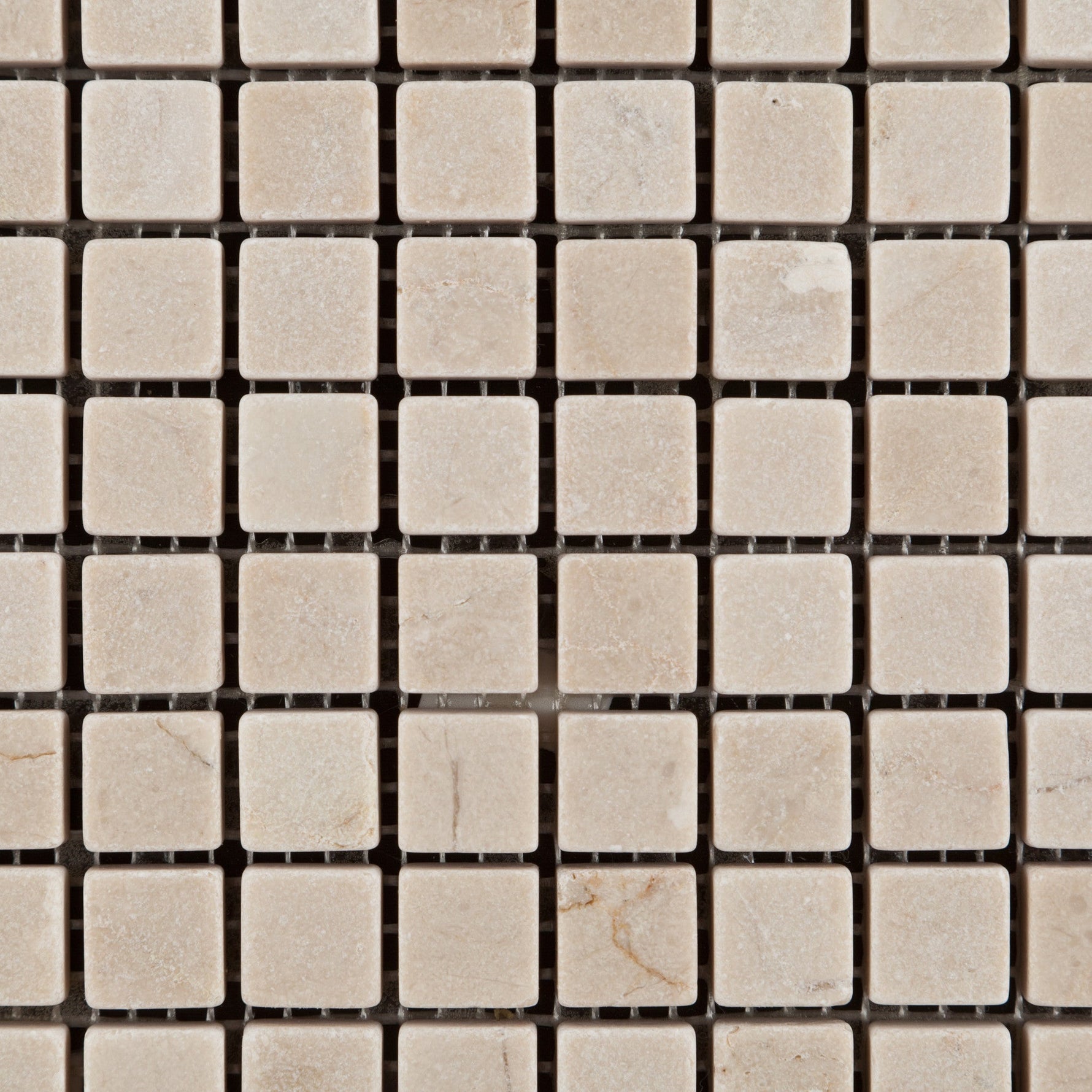 5/8 X 5/8 Crema Marfil Marble Tumbled Mosaic Tile