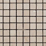 5/8 X 5/8 Crema Marfil Marble Tumbled Mosaic Tile