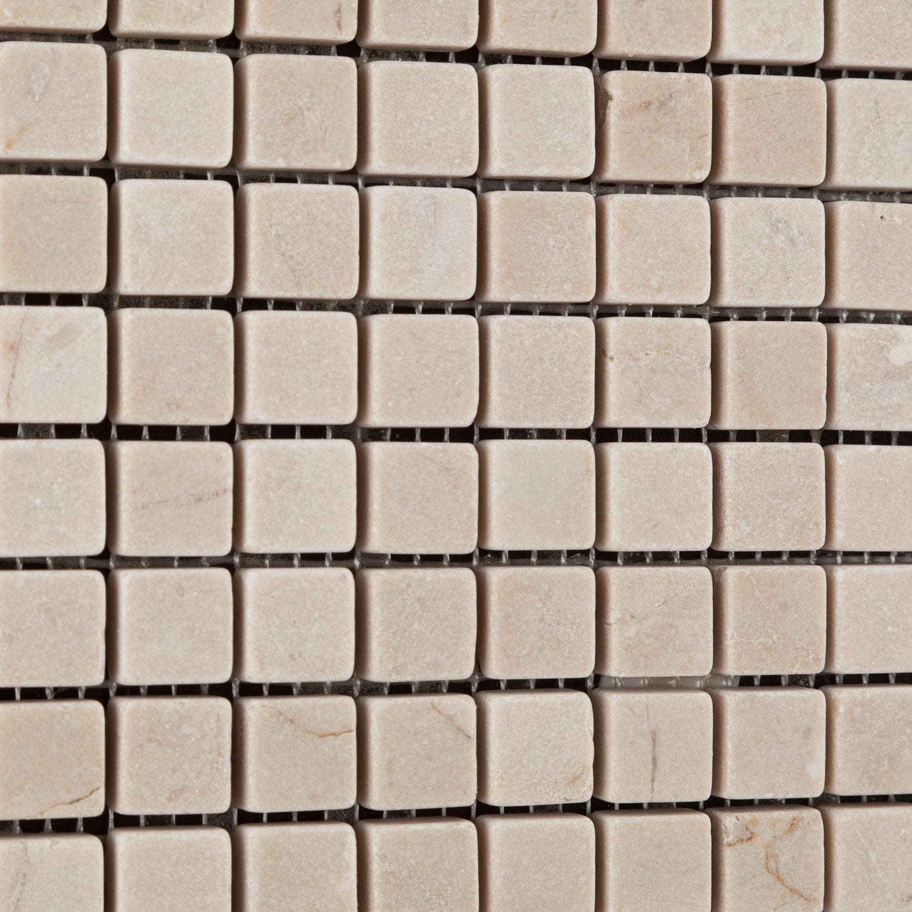 5/8 X 5/8 Crema Marfil Marble Tumbled Mosaic Tile