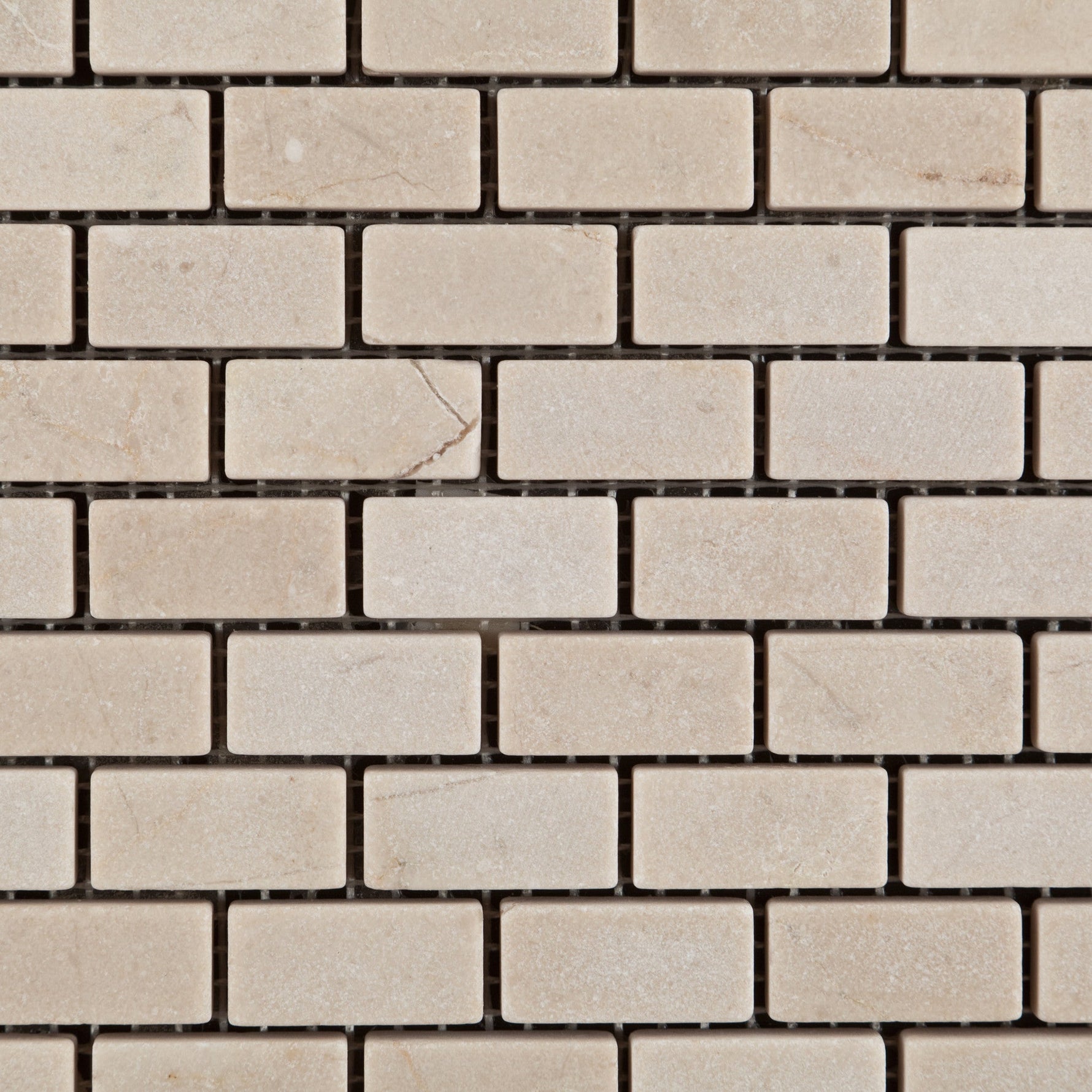 Crema Marfil Marble Tumbled Baby Brick Mosaic Tile