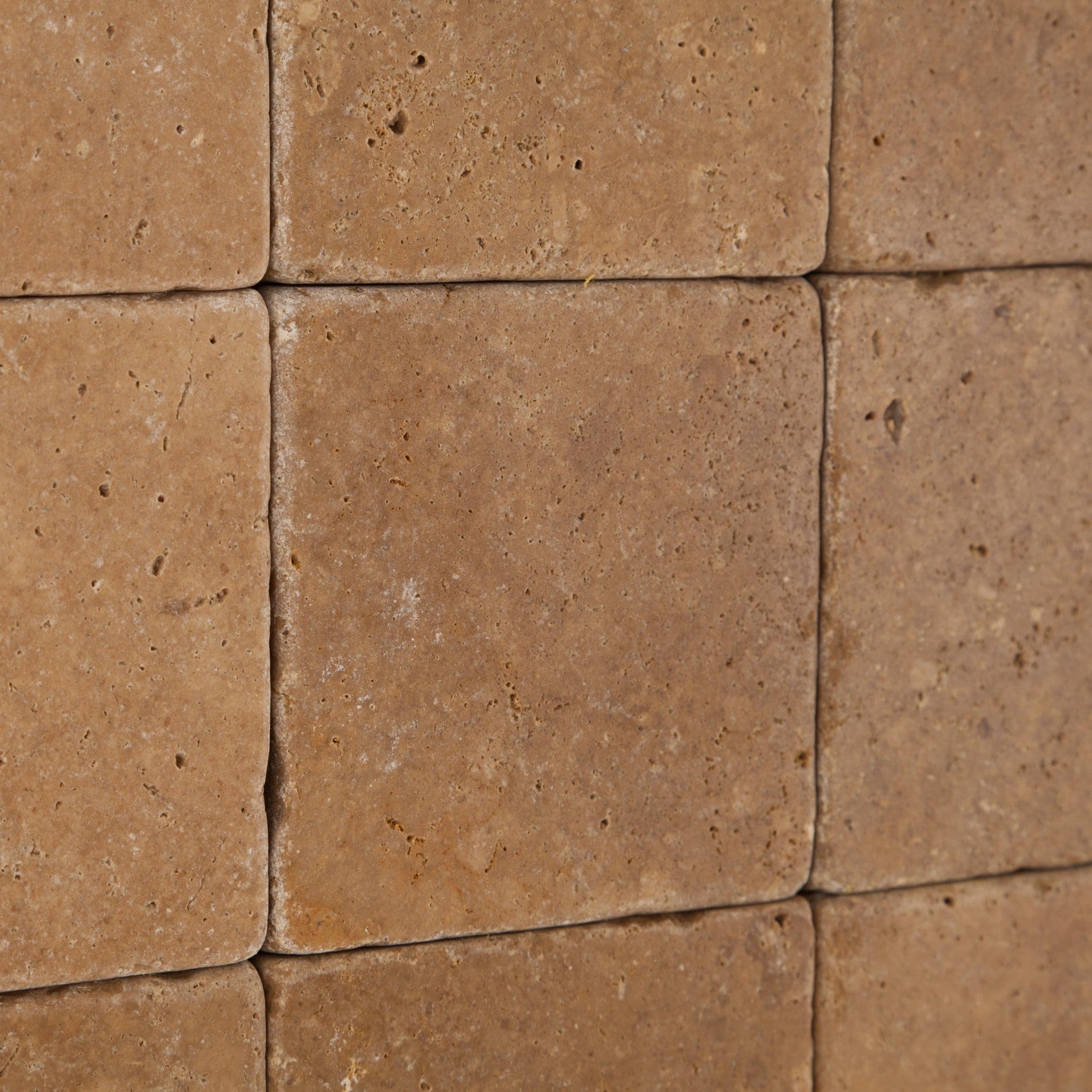 4 X 4 Noce Travertine Tumbled Field Tile