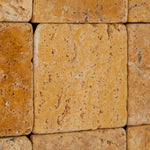 4 X 4 Gold / Yellow Travertine Tumbled Field Tile