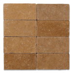 3 X 6 Noce Travertine Tumbled Subway Brick Field Tile