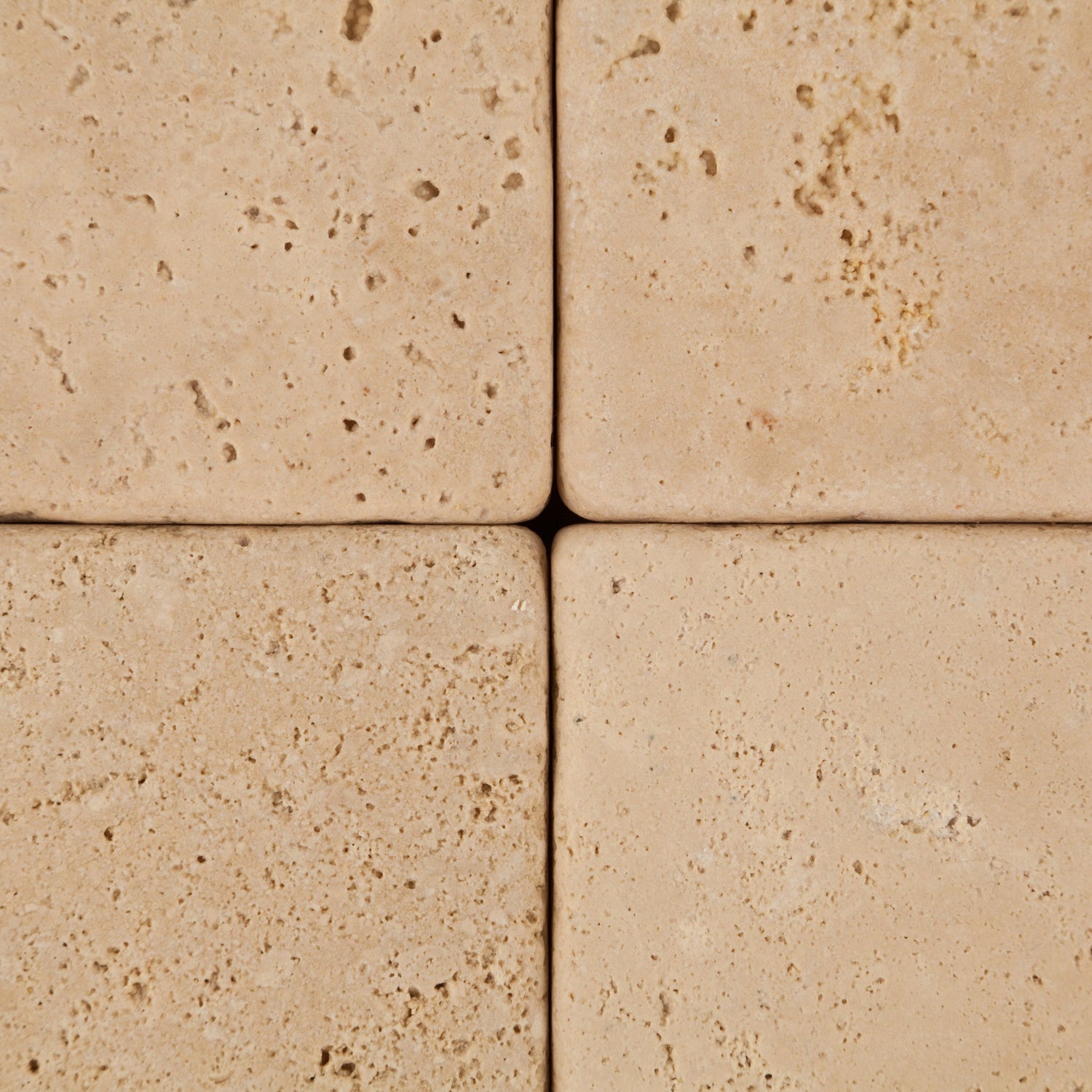 4 X 4 Ivory Travertine Tumbled Field Tile