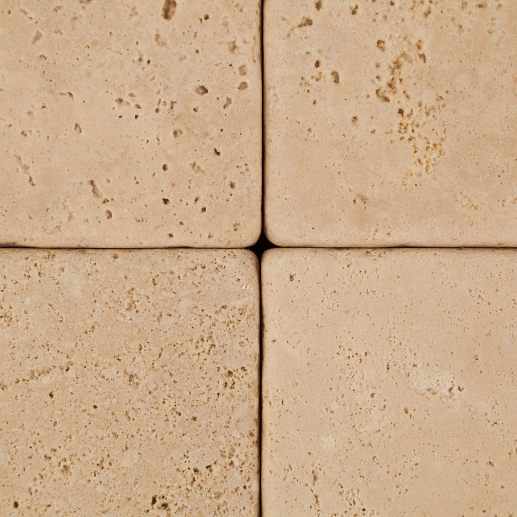 4 X 4 Ivory Travertine Tumbled Field Tile