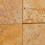 6 X 6 Gold / Yellow Travertine Tumbled Field Tile