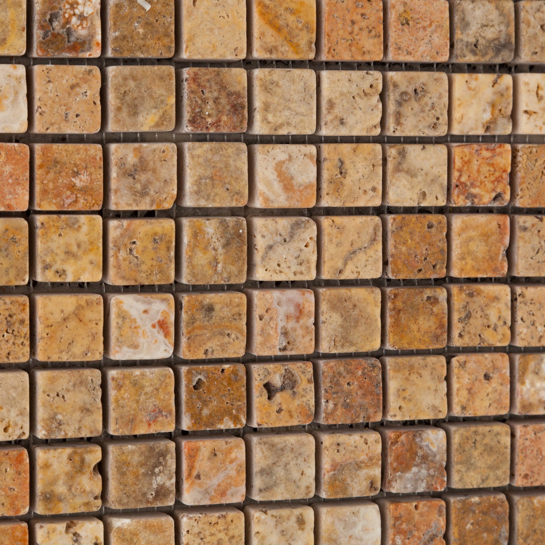 5/8 X 5/8 Scabos Travertine Tumbled Mosaic Tile