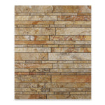 Scabos Travertine Honed Random Strip Mosaic Tile